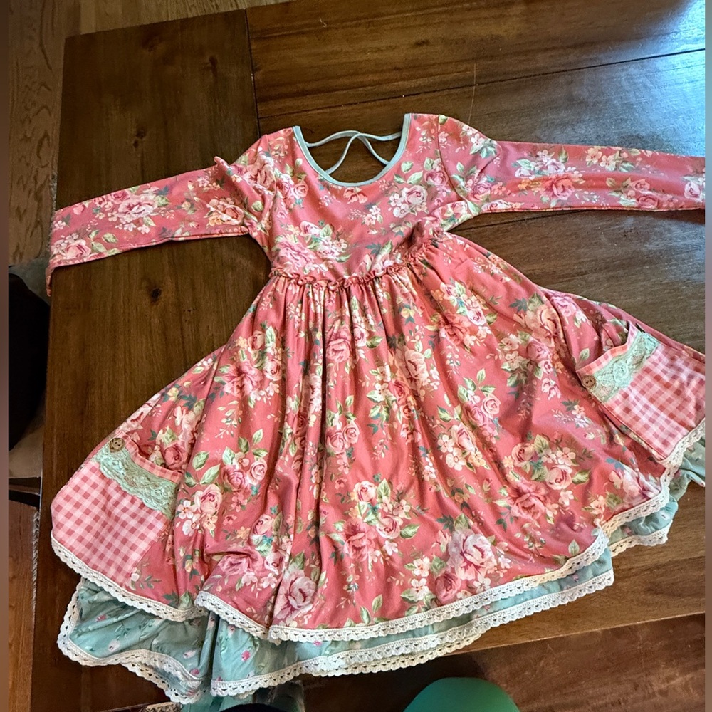 Cheeky Plum Pink Floral Kids Dress size 8Y